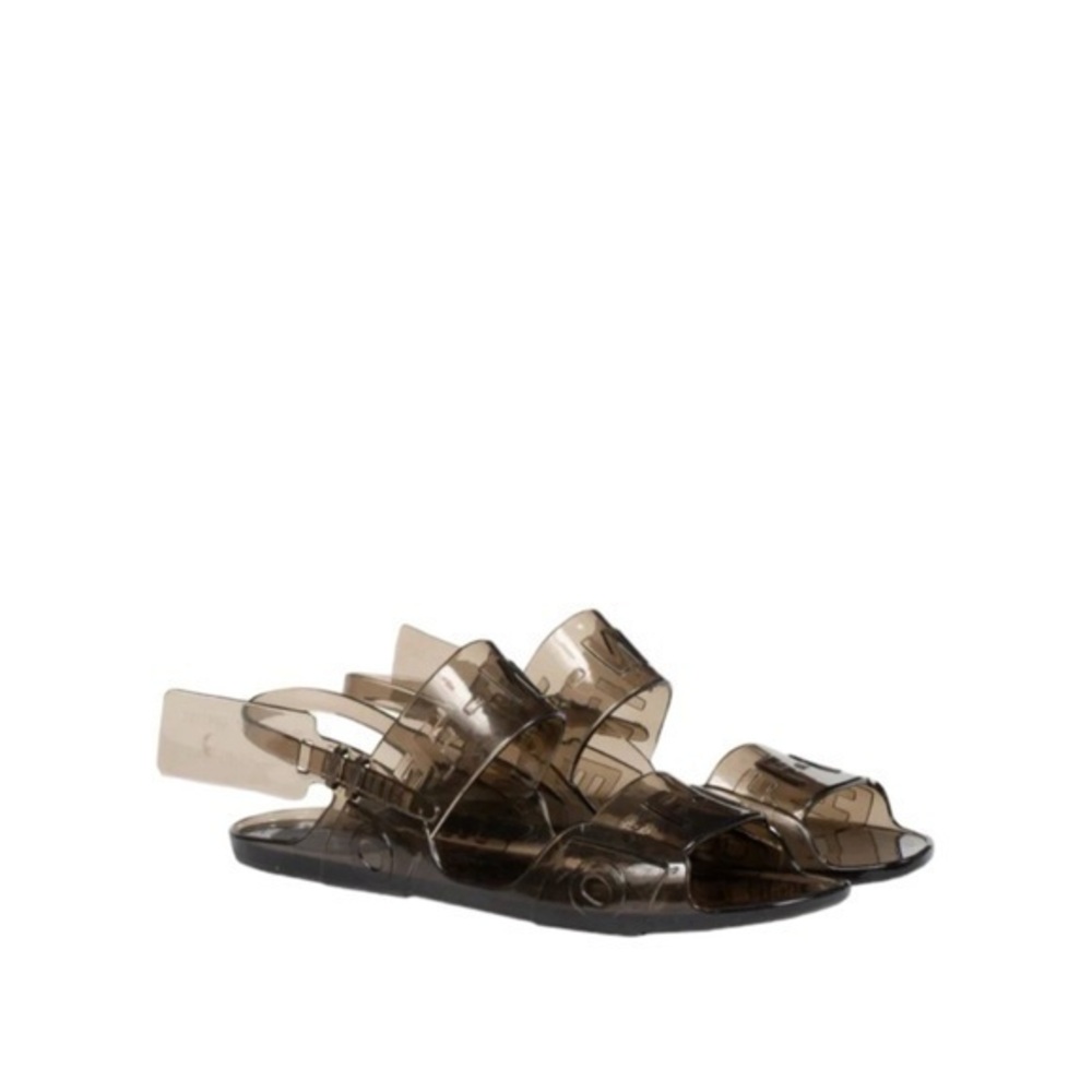Off-White‎ Wmns Black Jelly Zip Tie Sandals Size 10
